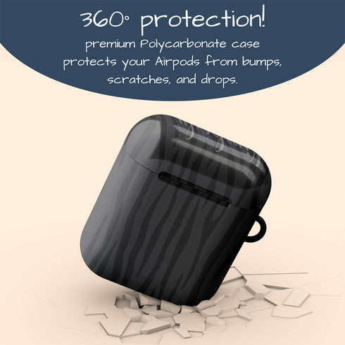 Dark Zebra Custom Name AirPods Case